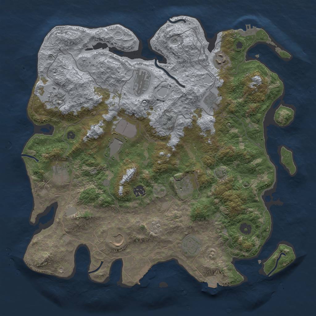 Rust Map: Procedural Map, Size: 4000, Seed: 24692, 19 Monuments
