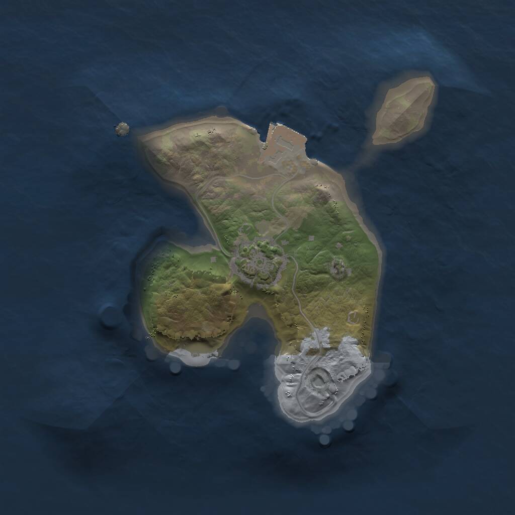 Rust Map: Procedural Map, Size: 1500, Seed: 1545, 2 Monuments