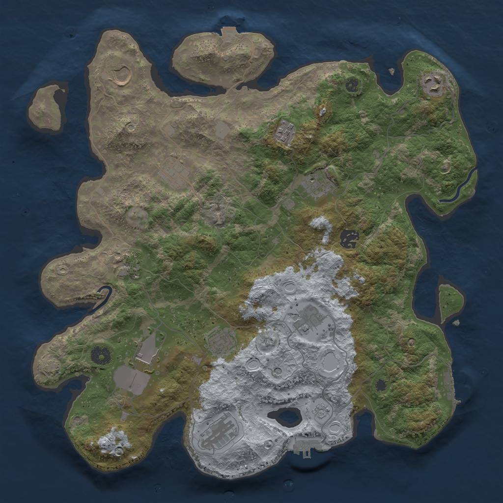 Rust Map: Procedural Map, Size: 3850, Seed: 482427809, 19 Monuments