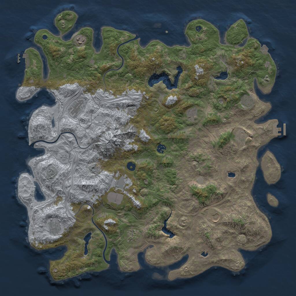 Rust Map: Procedural Map, Size: 5000, Seed: 7890613, 17 Monuments