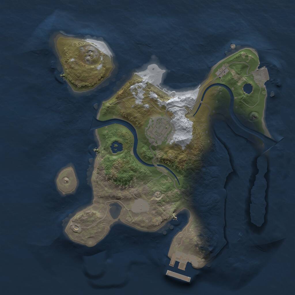 Rust Map: Procedural Map, Size: 2400, Seed: 1926375345, 3 Monuments