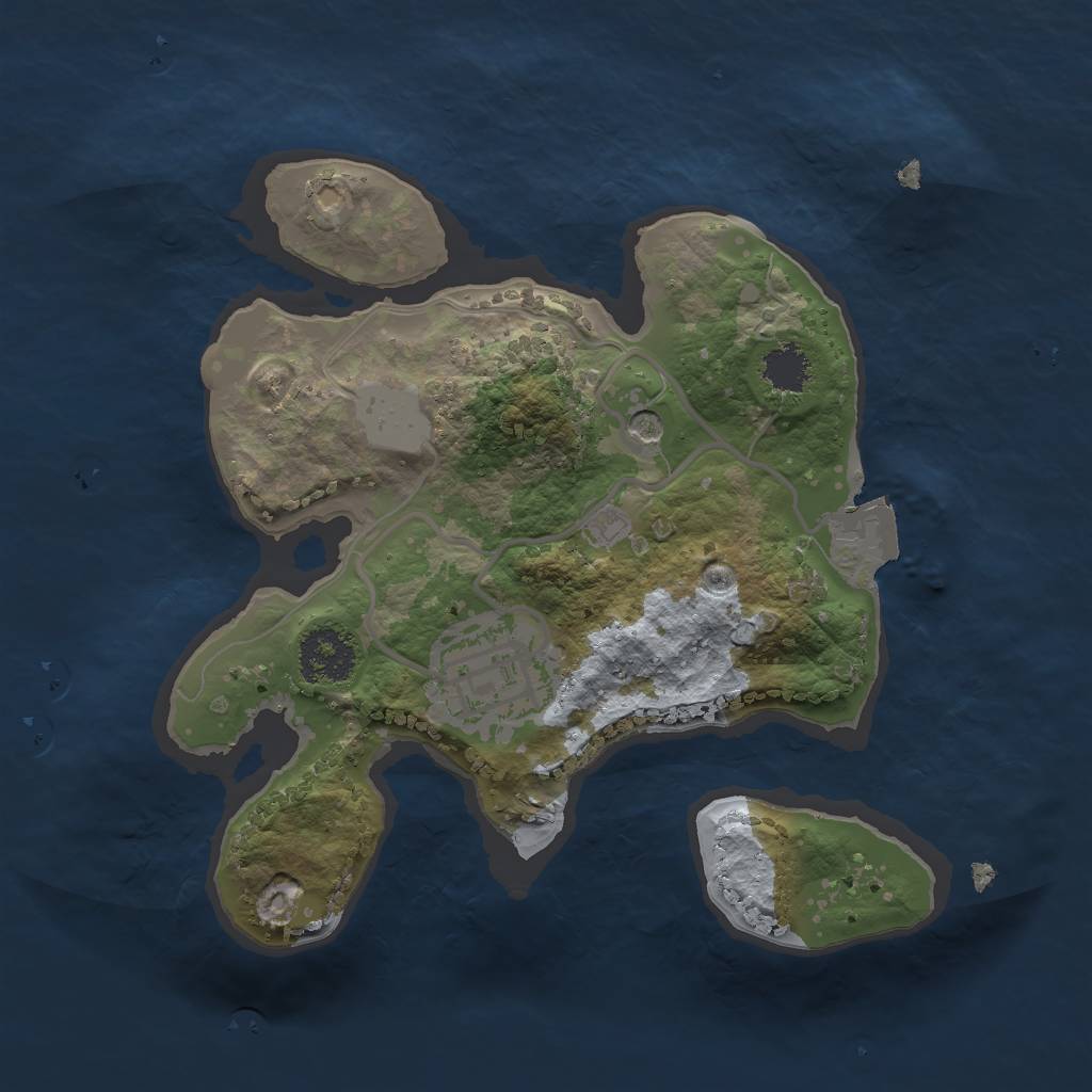 Rust Map: Procedural Map, Size: 2000, Seed: 929501448, 5 Monuments