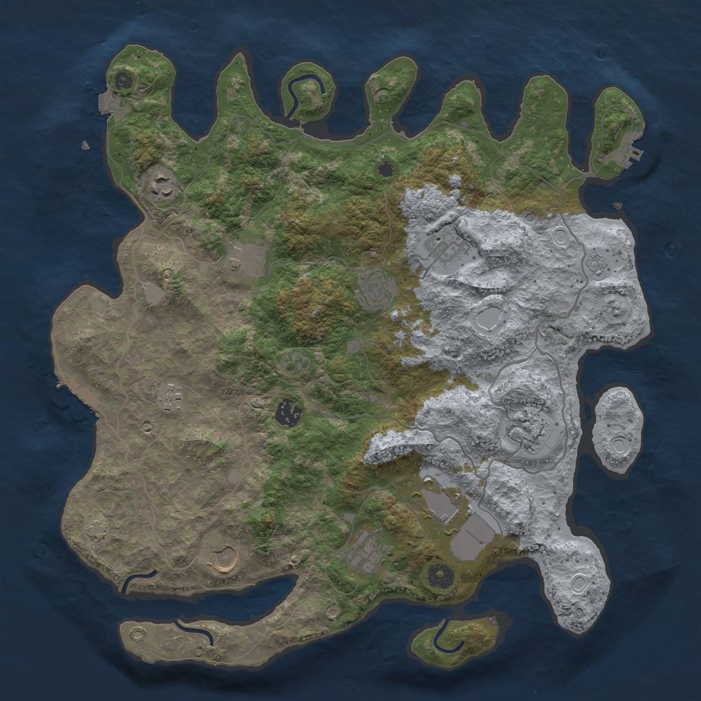 Rust Map: Procedural Map, Size: 4000, Seed: 175779282, 18 Monuments