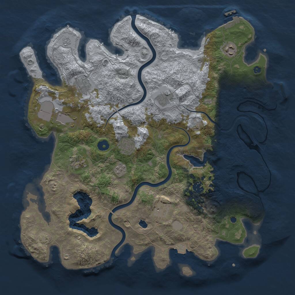 Rust Map: Procedural Map, Size: 4000, Seed: 2107184101, 15 Monuments