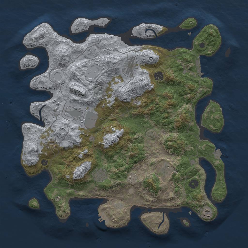 Rust Map: Procedural Map, Size: 4000, Seed: 222032023, 16 Monuments