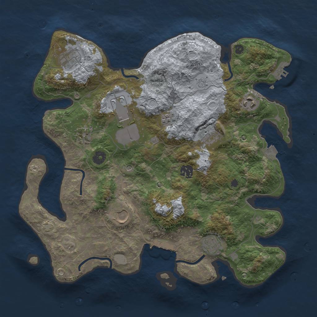 Rust Map: Procedural Map, Size: 3550, Seed: 8629322, 17 Monuments