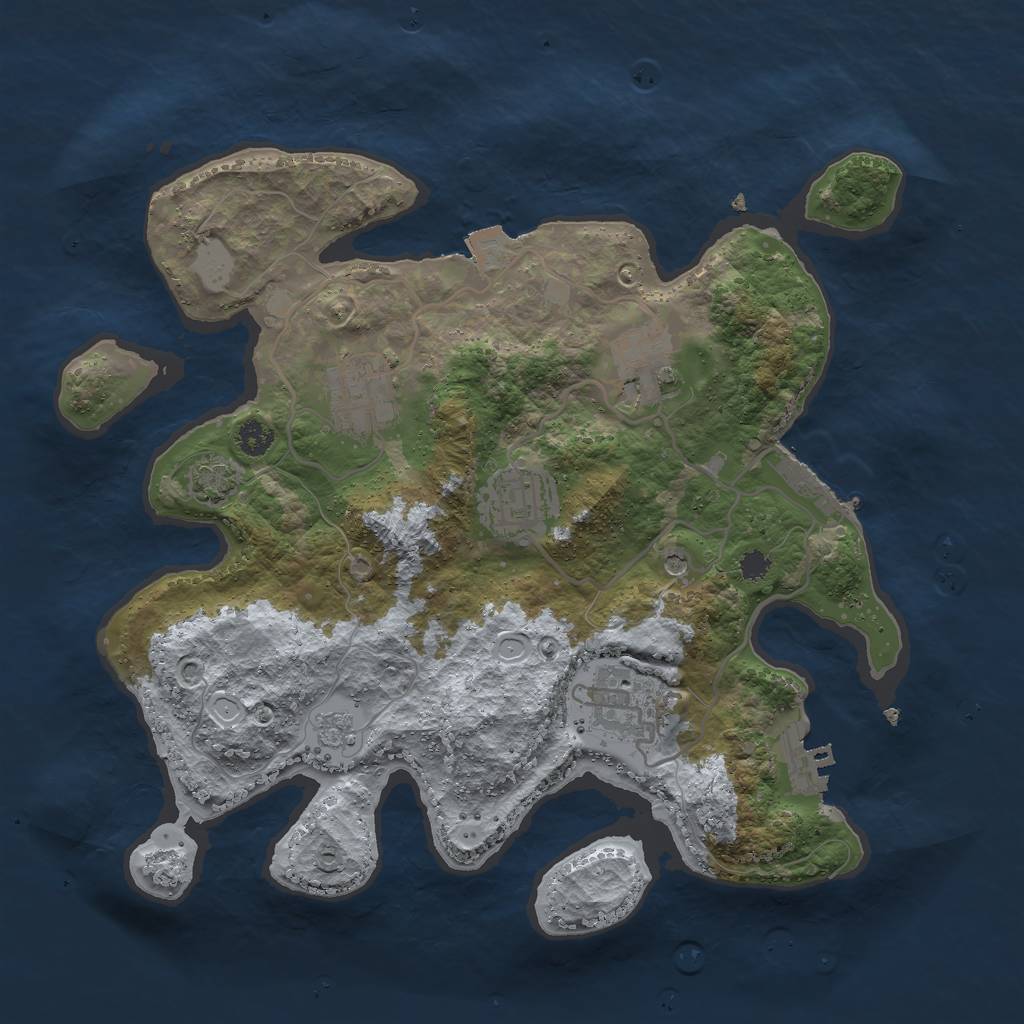 Rust Map: Procedural Map, Size: 3000, Seed: 389605910, 12 Monuments