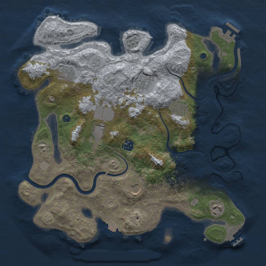 Rust Map: Procedural Map, Size: 3500, Seed: 579067103, 14 Monuments