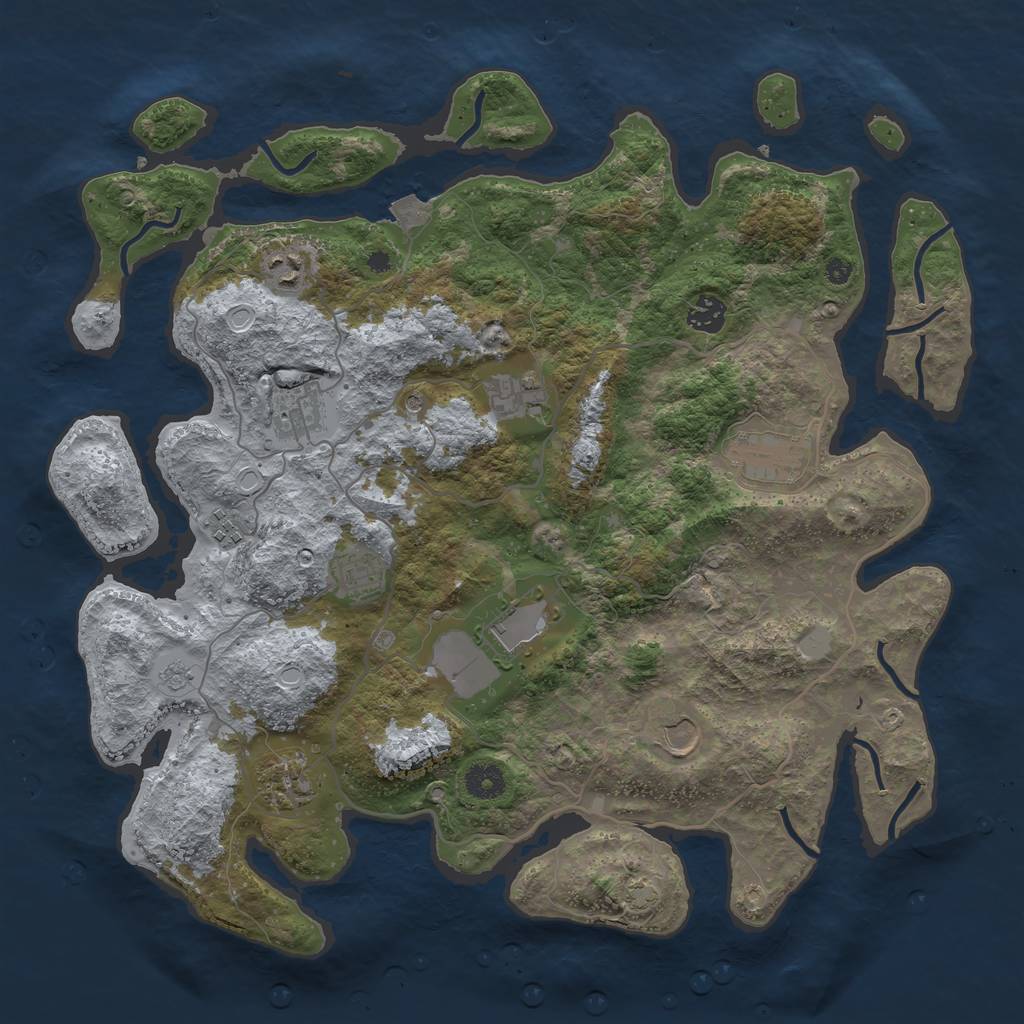 Rust Map: Procedural Map, Size: 4000, Seed: 26412423, 16 Monuments