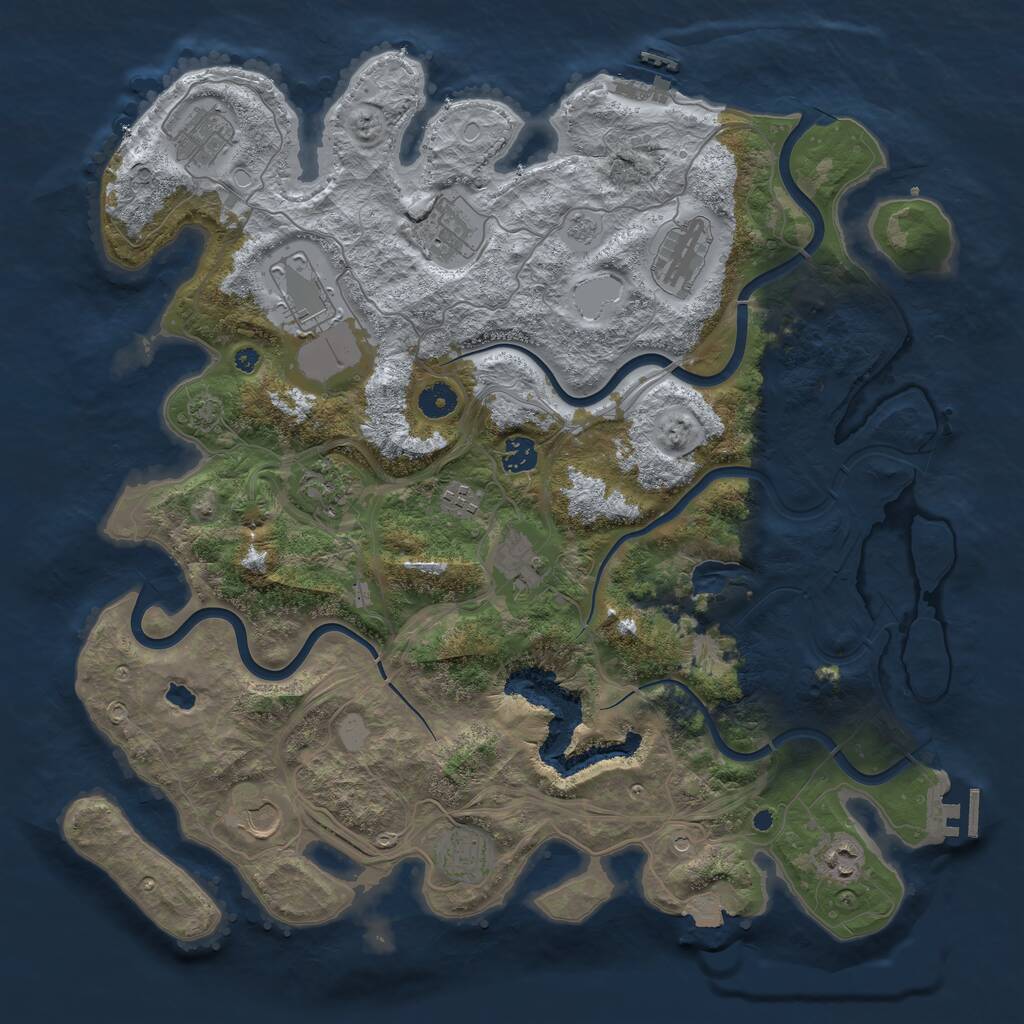 Rust Map: Procedural Map, Size: 4250, Seed: 267568428, 17 Monuments