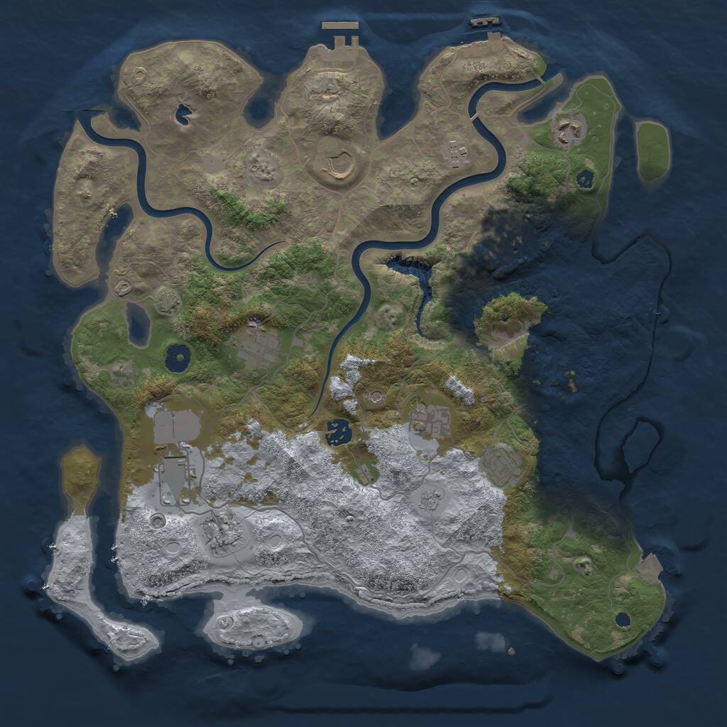Rust Map: Procedural Map, Size: 4000, Seed: 1658264631, 16 Monuments