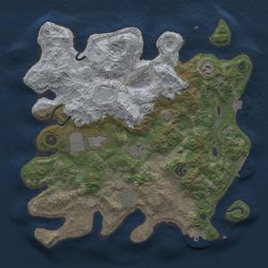 Thumbnail Rust Map: Procedural Map, Size: 3600, Seed: 12303, 14 Monuments