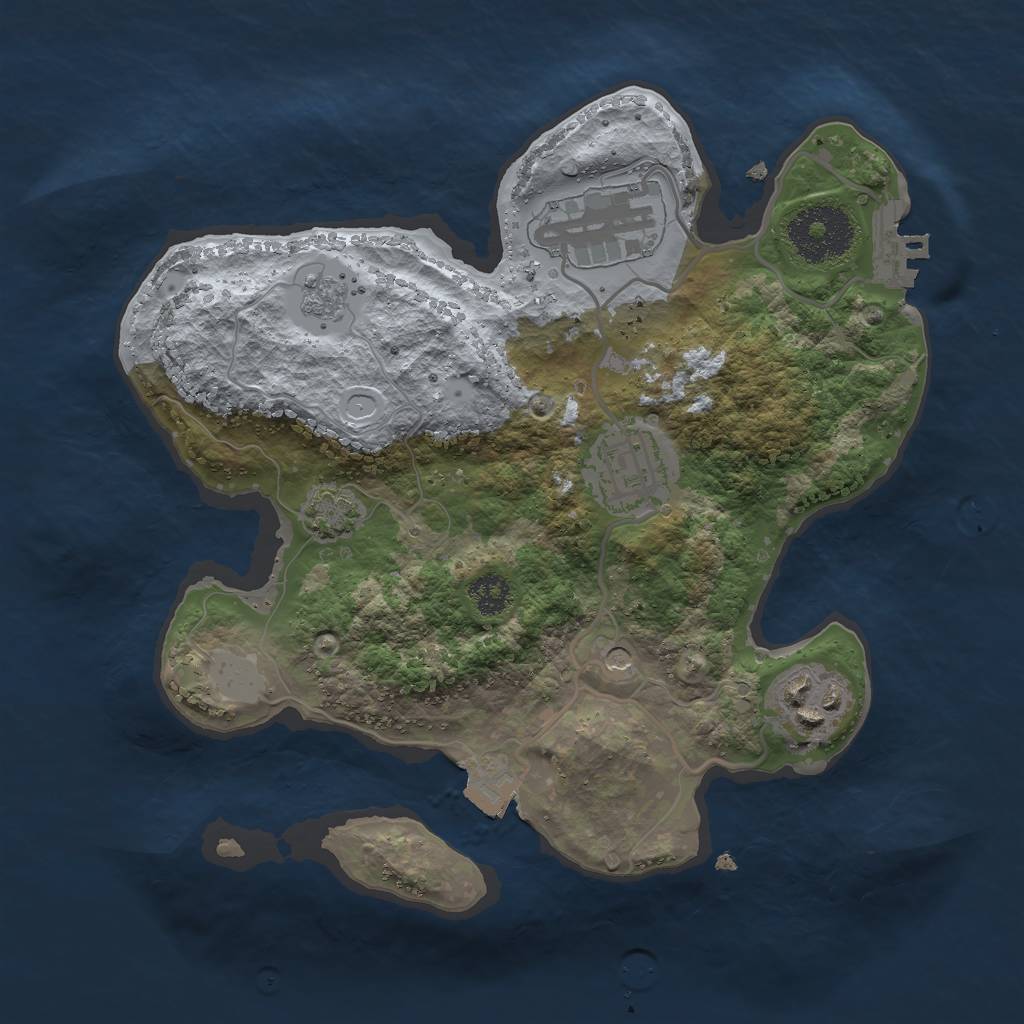 Rust Map: Procedural Map, Size: 2550, Seed: 1779362581, 10 Monuments