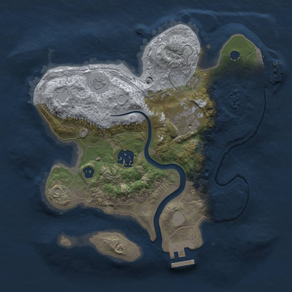 Rust Map: Procedural Map, Size: 2550, Seed: 1779362581, 6 Monuments