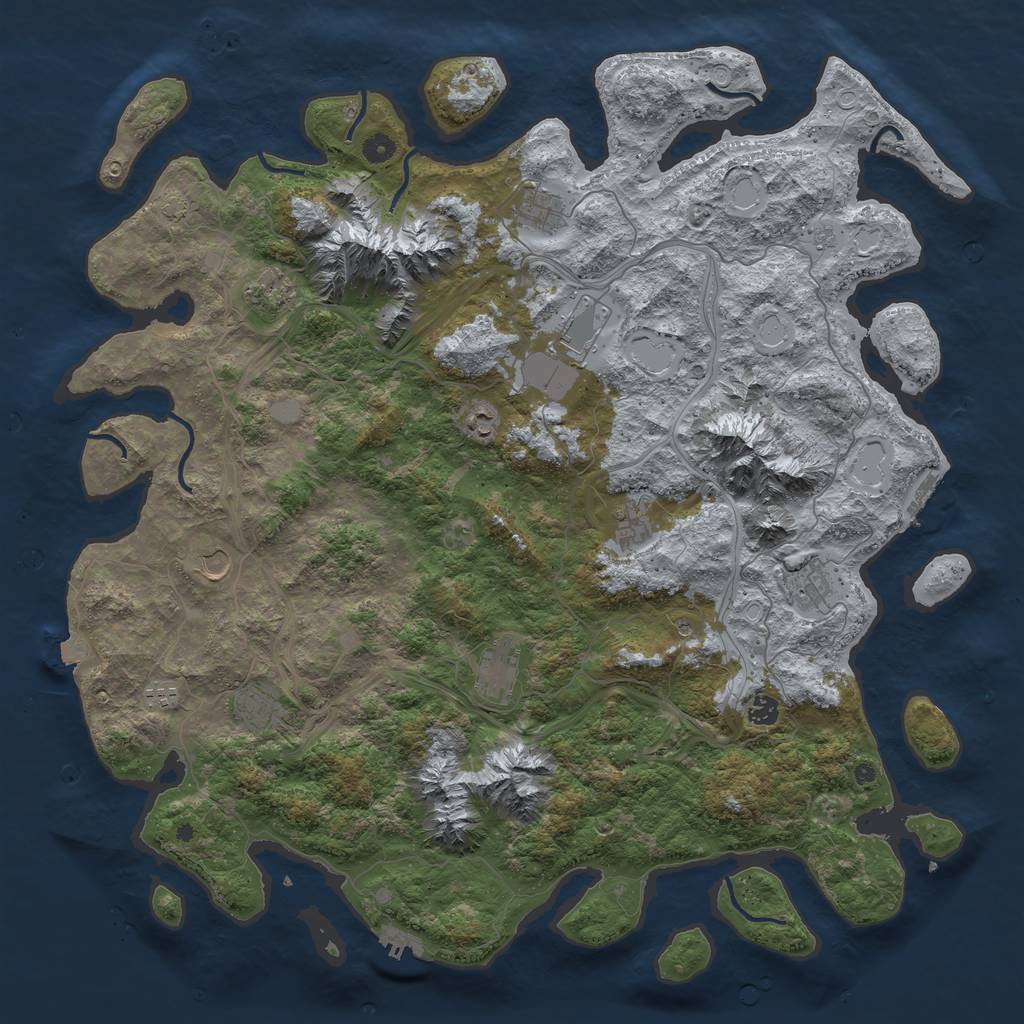 Rust Map: Procedural Map, Size: 5000, Seed: 876044867, 19 Monuments