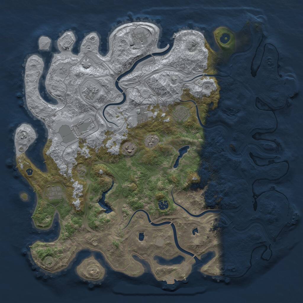 Rust Map: Procedural Map, Size: 4500, Seed: 511413954, 15 Monuments