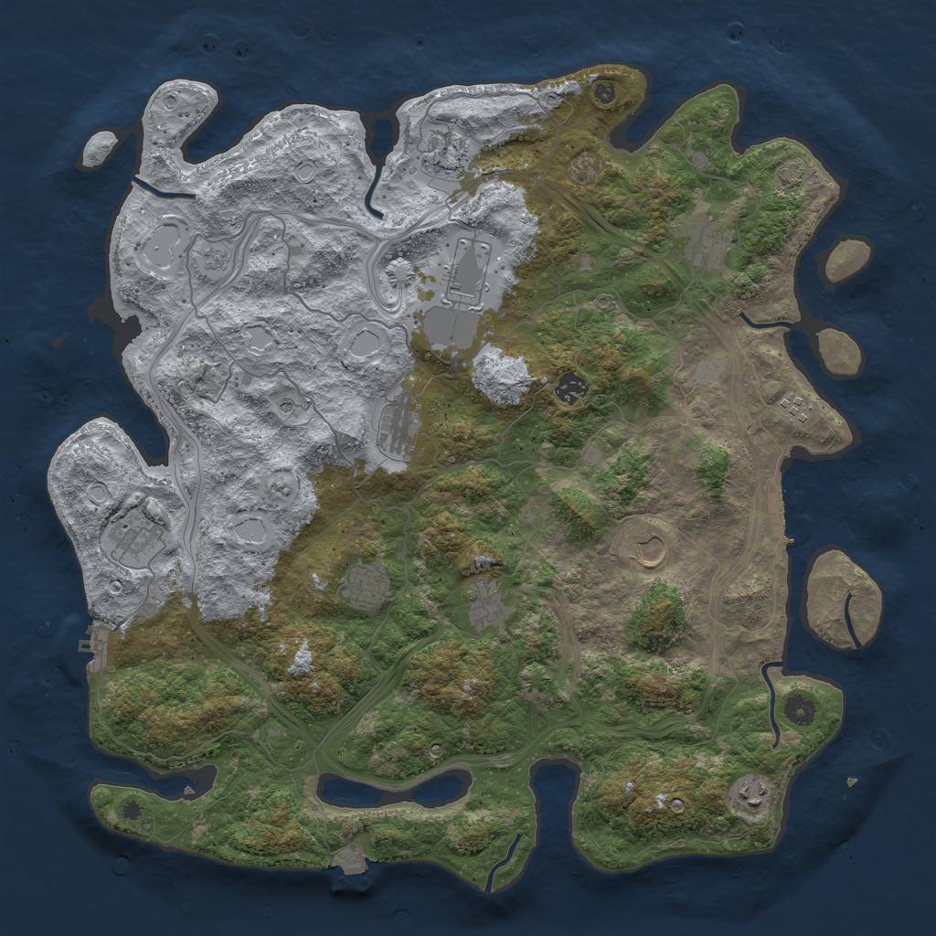 Rust Map: Procedural Map, Size: 4500, Seed: 233635061, 19 Monuments