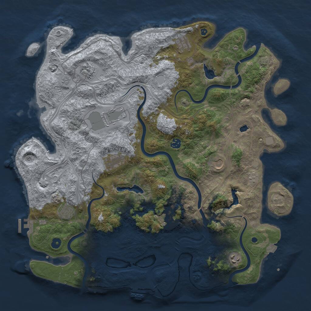 Rust Map: Procedural Map, Size: 4500, Seed: 233635061, 16 Monuments
