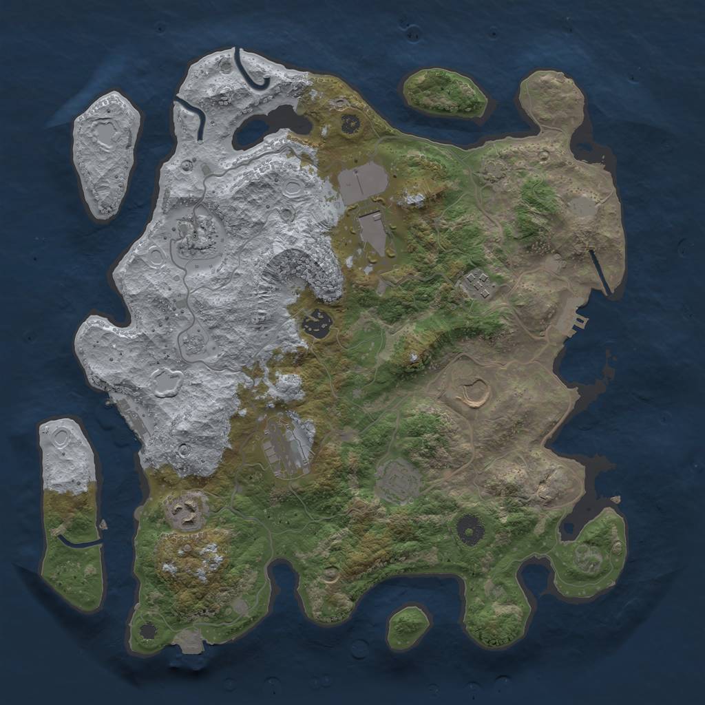 Rust Map: Procedural Map, Size: 3700, Seed: 91729, 15 Monuments