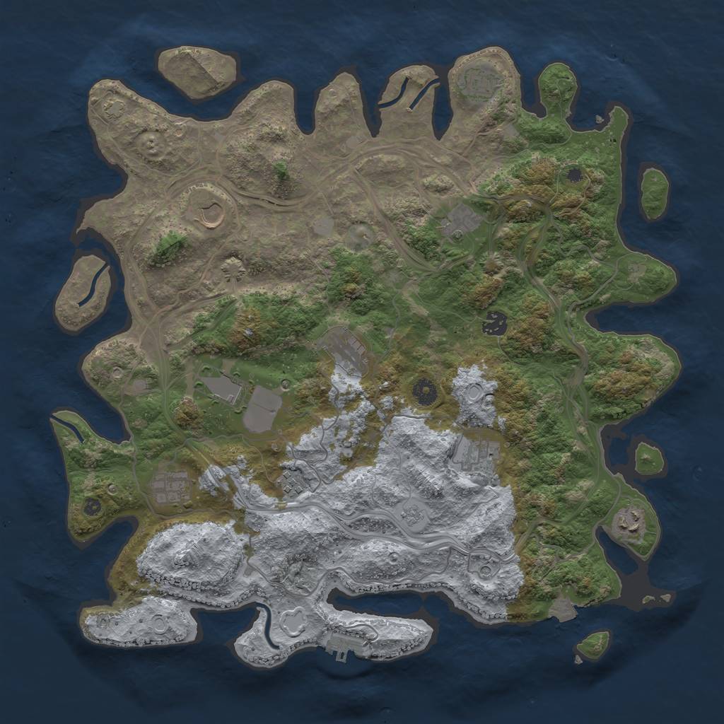 Rust Map: Procedural Map, Size: 4250, Seed: 20581, 17 Monuments