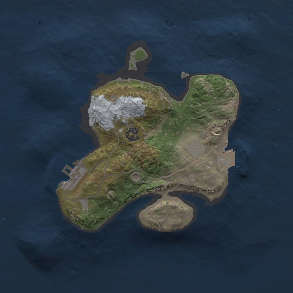 Rust Map: Procedural Map, Size: 2000, Seed: 13855, 4 Monuments