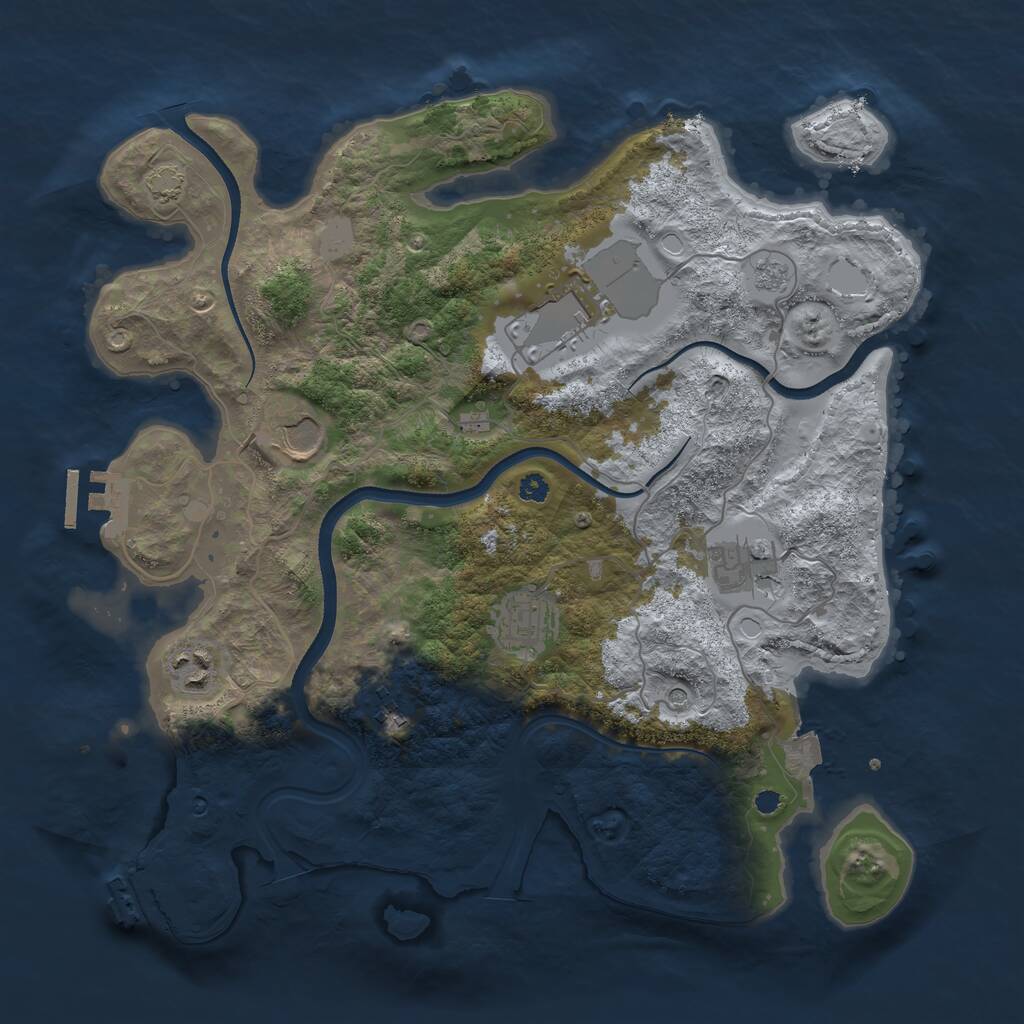 Rust Map: Procedural Map, Size: 3500, Seed: 1996579276, 12 Monuments