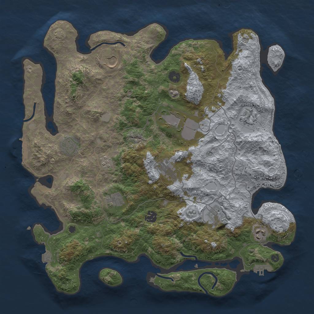 Rust Map: Procedural Map, Size: 4000, Seed: 8032005, 18 Monuments