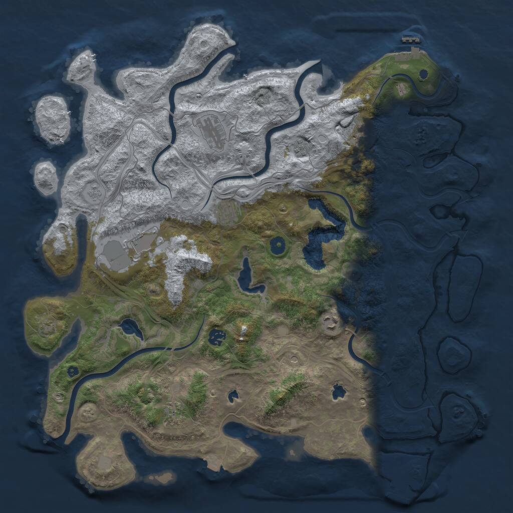 Rust Map: Procedural Map, Size: 4500, Seed: 728765, 14 Monuments