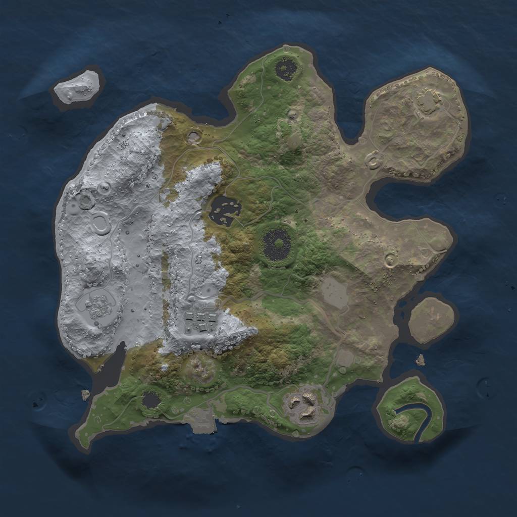 Rust Map: Procedural Map, Size: 2500, Seed: 232886609, 8 Monuments