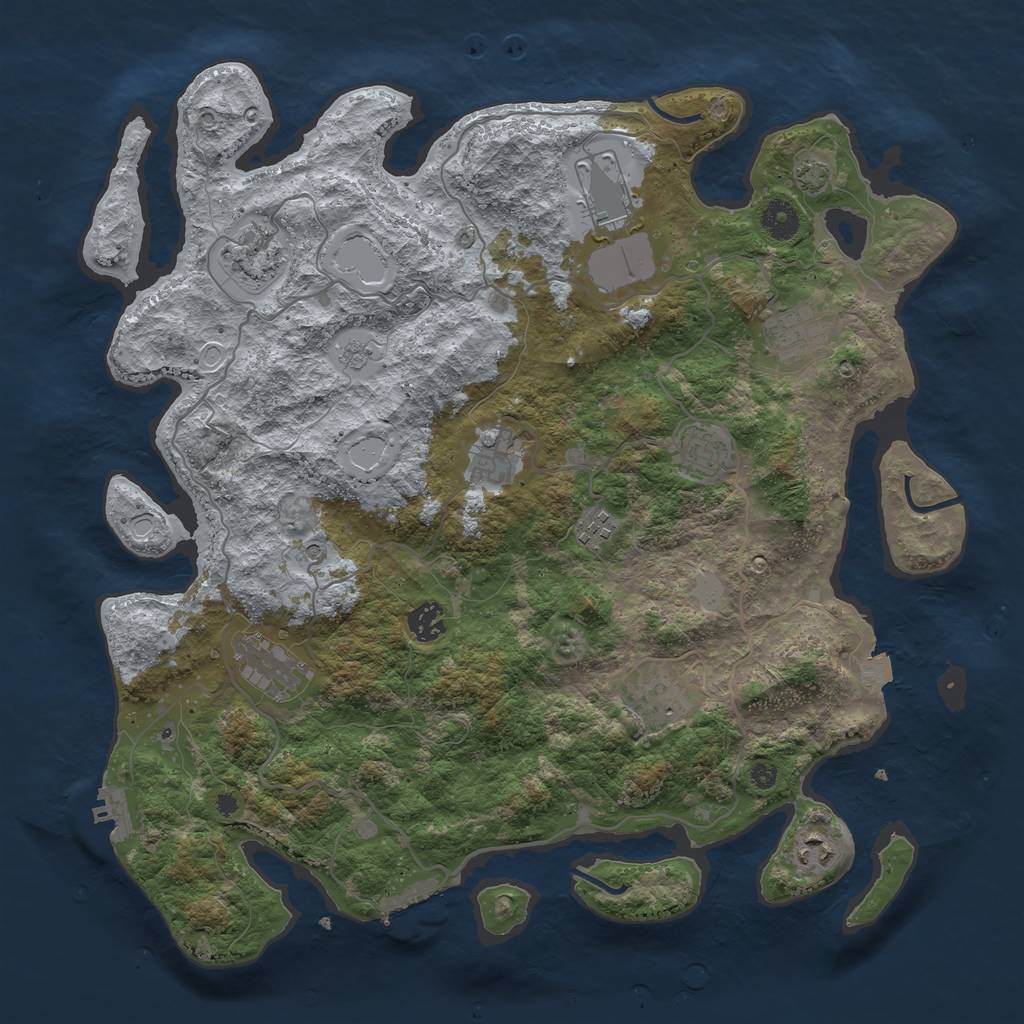 Rust Map: Procedural Map, Size: 4000, Seed: 1622981186, 18 Monuments