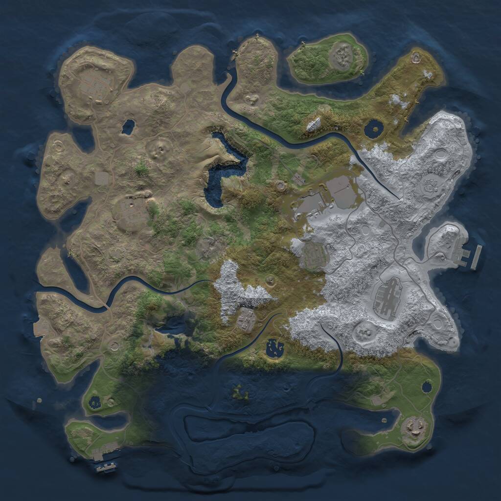 Rust Map: Procedural Map, Size: 4000, Seed: 2099039566, 14 Monuments