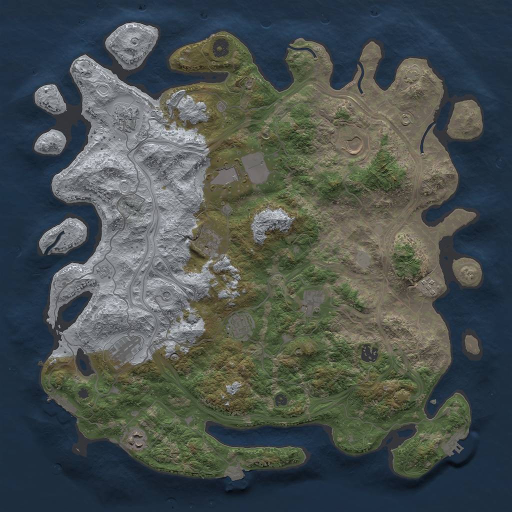 Rust Map: Procedural Map, Size: 4300, Seed: 358, 18 Monuments
