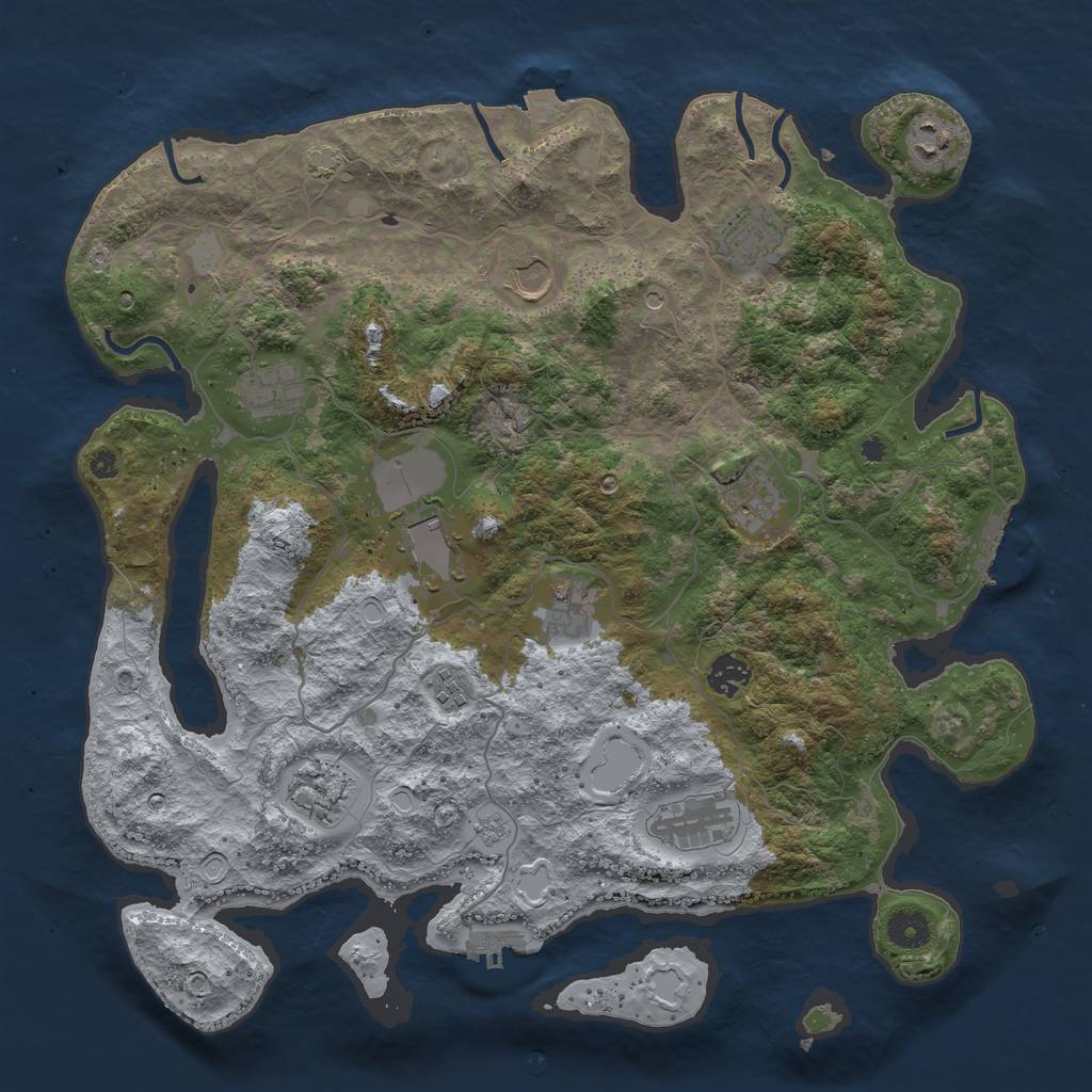 Rust Map: Procedural Map, Size: 4000, Seed: 28570, 19 Monuments