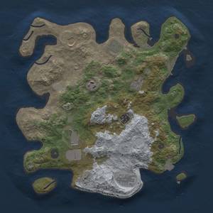Thumbnail Rust Map: Procedural Map, Size: 3500, Seed: 1786614409, 14 Monuments