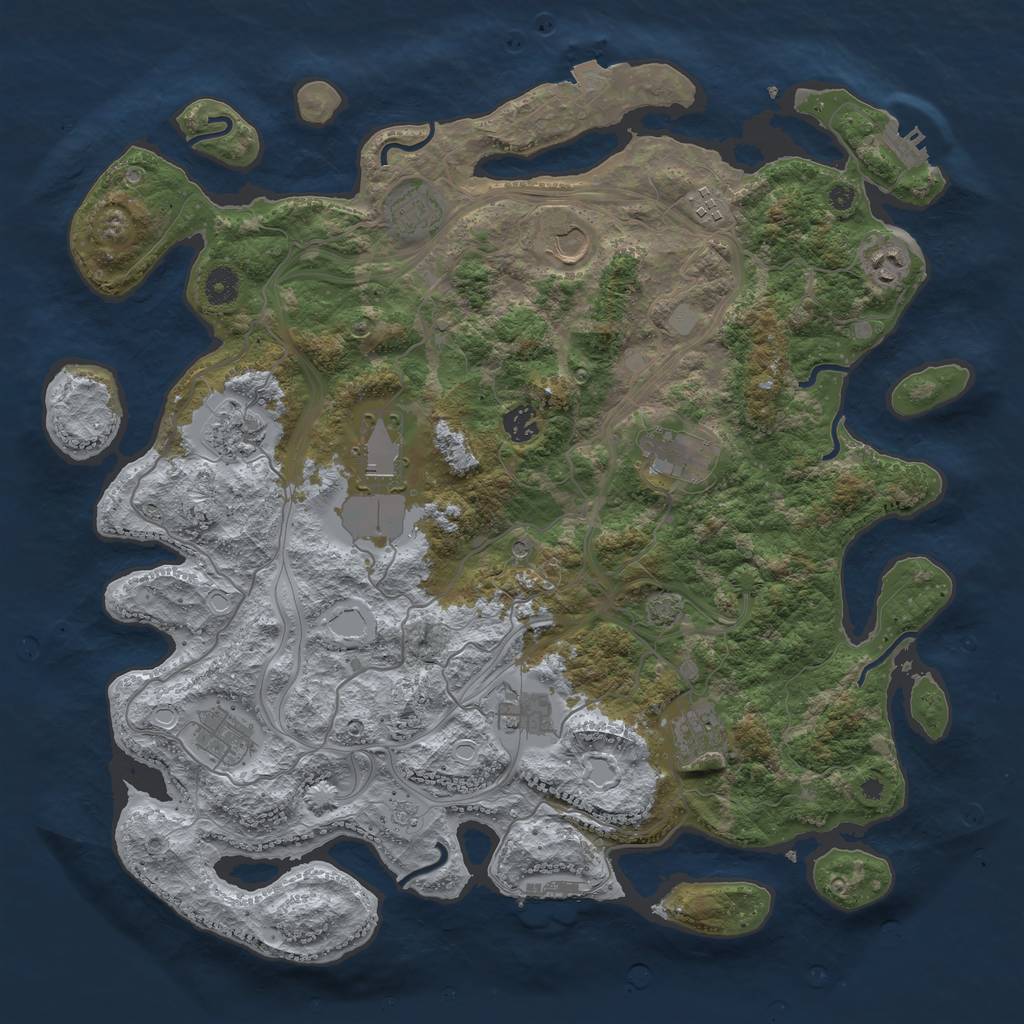 Rust Map: Procedural Map, Size: 4250, Seed: 686811775, 19 Monuments