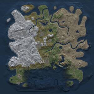 Thumbnail Rust Map: Procedural Map, Size: 4500, Seed: 766345, 16 Monuments