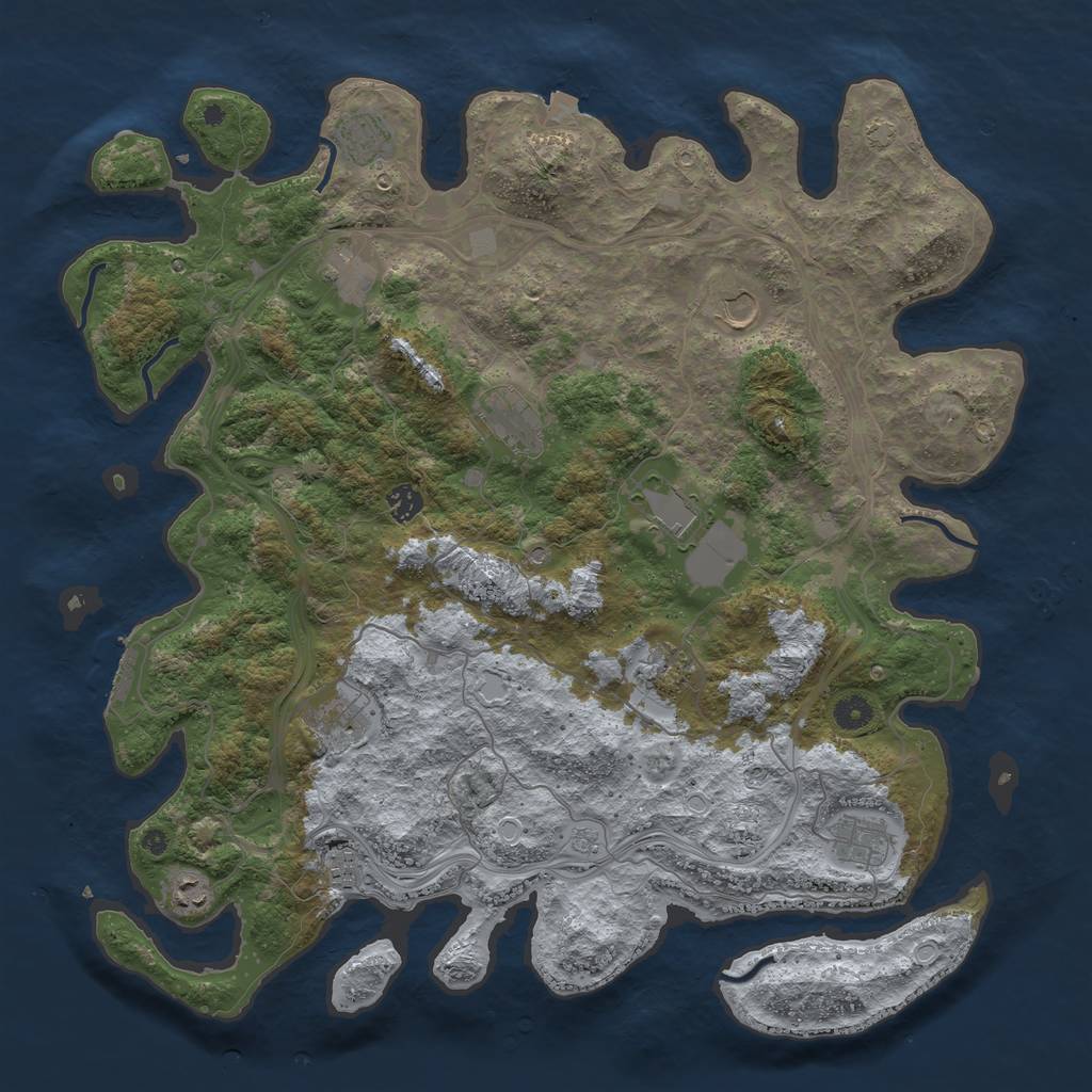 Rust Map: Procedural Map, Size: 4500, Seed: 173767718, 18 Monuments