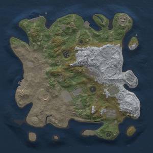 Thumbnail Rust Map: Procedural Map, Size: 3500, Seed: 1392514336, 16 Monuments