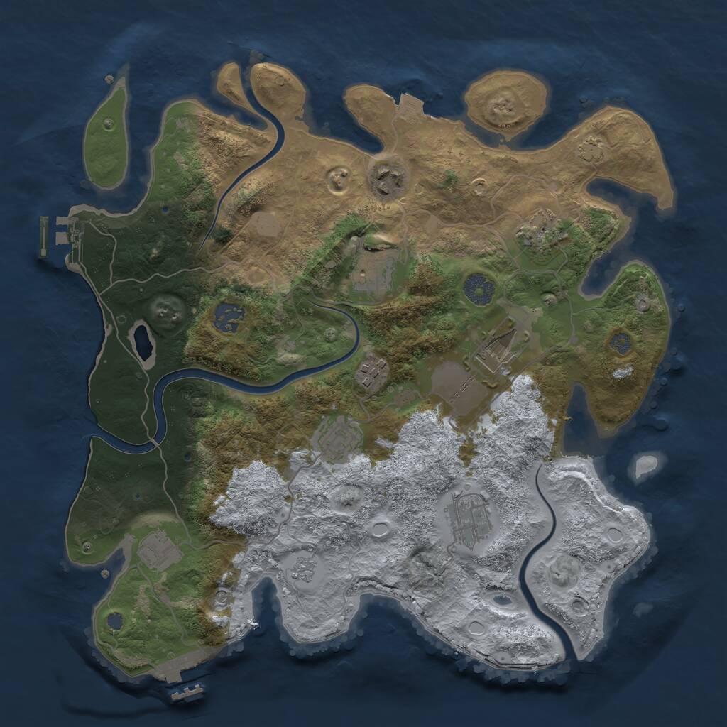 Rust Map: Procedural Map, Size: 3500, Seed: 1403178700, 16 Monuments
