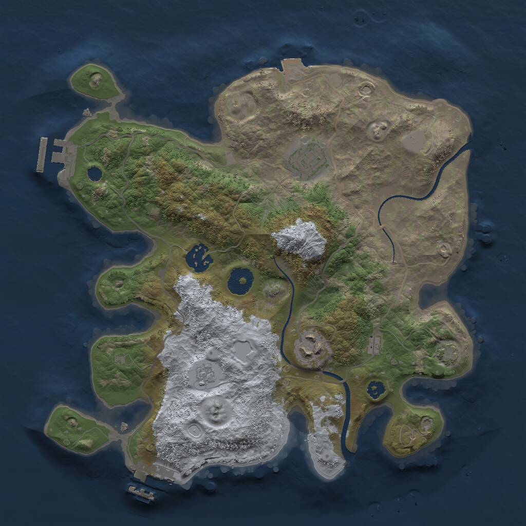 Rust Map: Procedural Map, Size: 3000, Seed: 22962, 8 Monuments