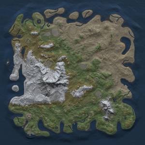 Thumbnail Rust Map: Procedural Map, Size: 5000, Seed: 1074238471, 19 Monuments