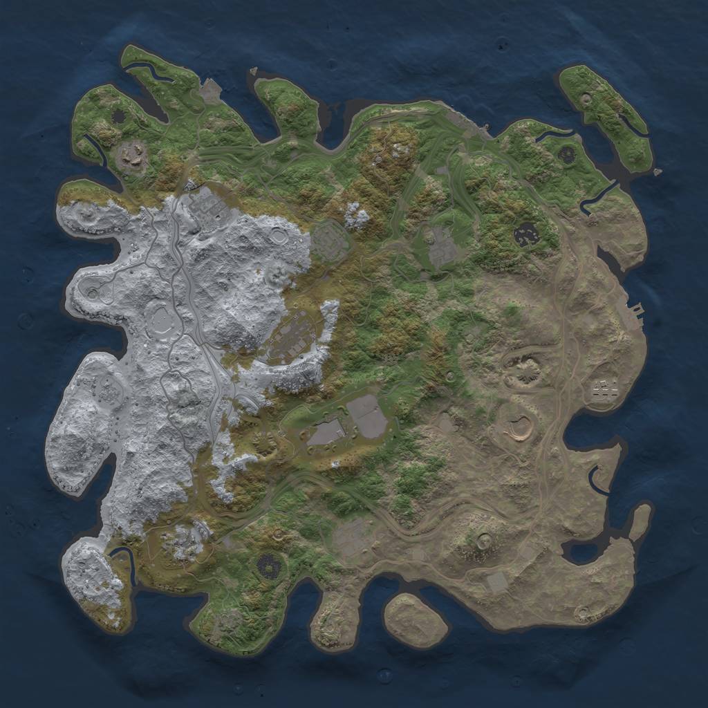 Rust Map: Procedural Map, Size: 4250, Seed: 1427, 19 Monuments