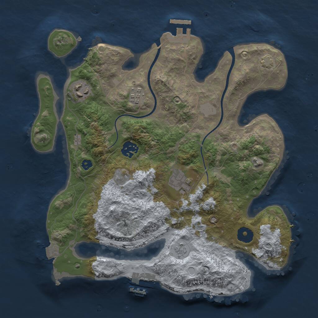 Rust Map: Procedural Map, Size: 3000, Seed: 8526493, 9 Monuments