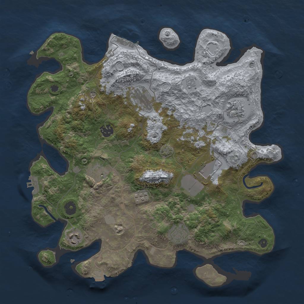 Rust Map: Procedural Map, Size: 3600, Seed: 30646203, 16 Monuments