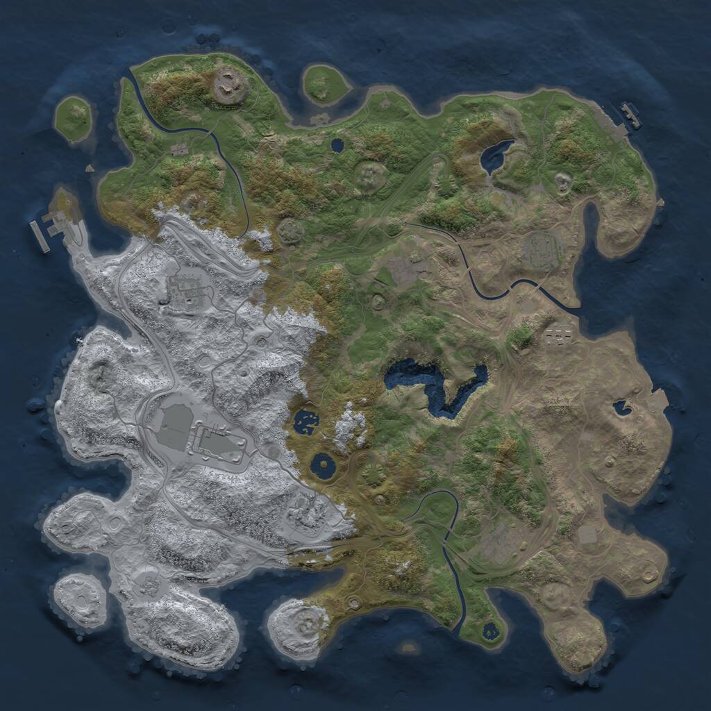 Rust Map: Procedural Map, Size: 4250, Seed: 2332024, 15 Monuments