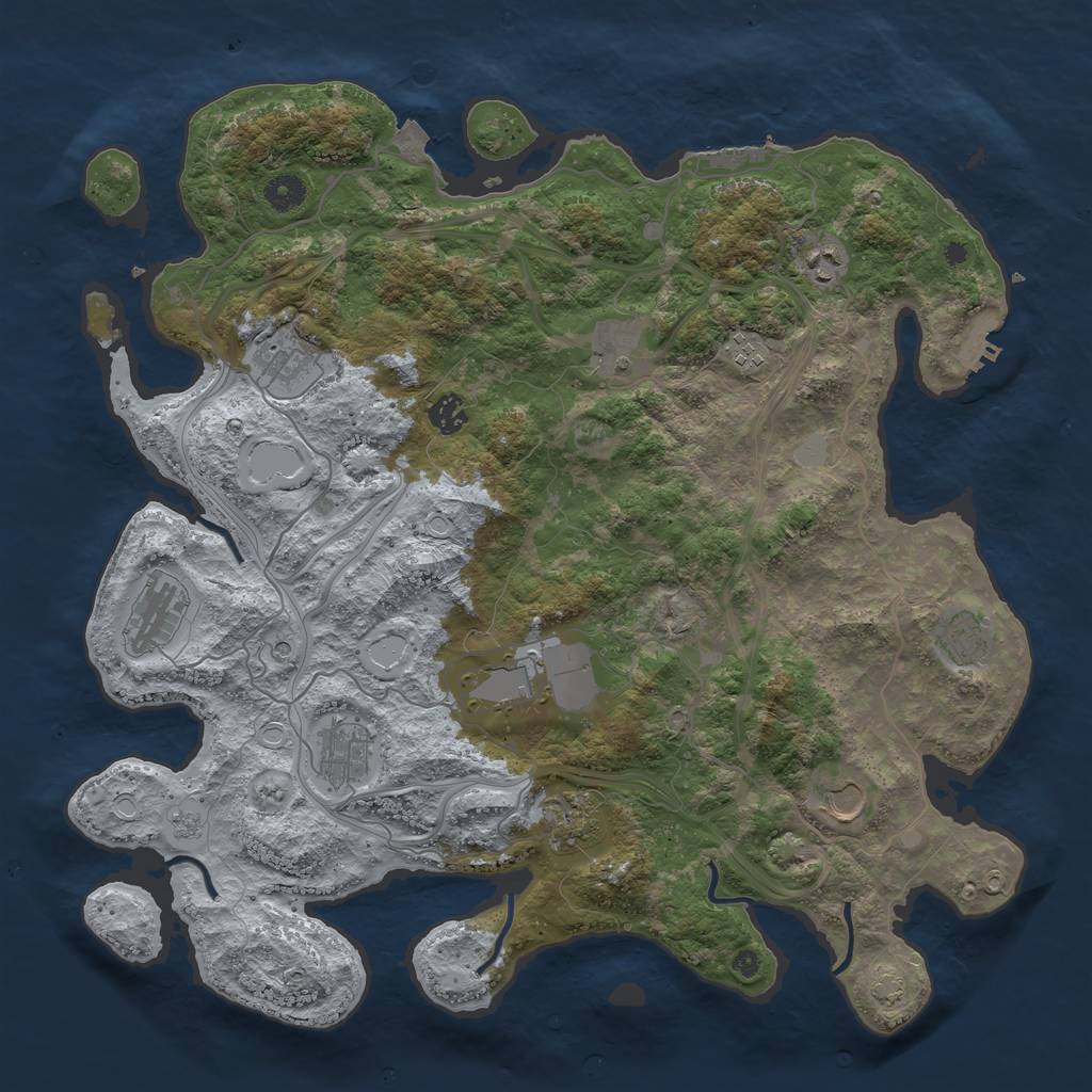 Rust Map: Procedural Map, Size: 4250, Seed: 2332024, 19 Monuments