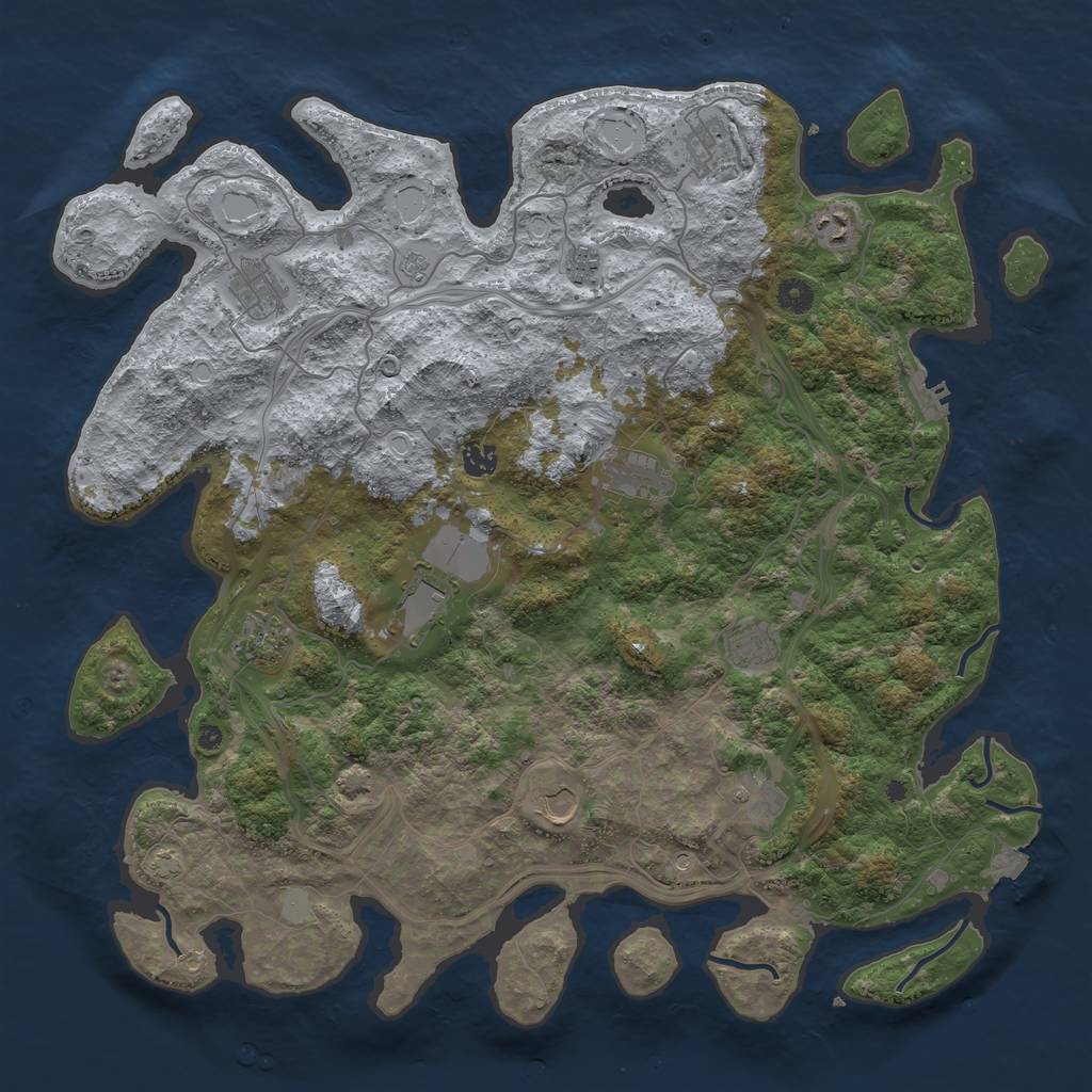 Rust Map: Procedural Map, Size: 4500, Seed: 1757326156, 18 Monuments
