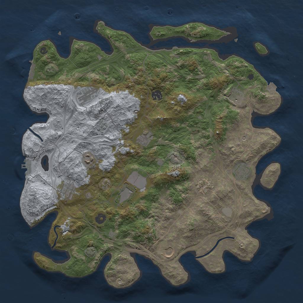 Rust Map: Procedural Map, Size: 4250, Seed: 1497732731, 19 Monuments