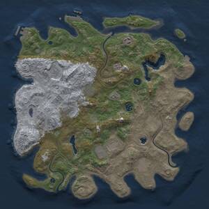 Thumbnail Rust Map: Procedural Map, Size: 4250, Seed: 1497732731, 14 Monuments