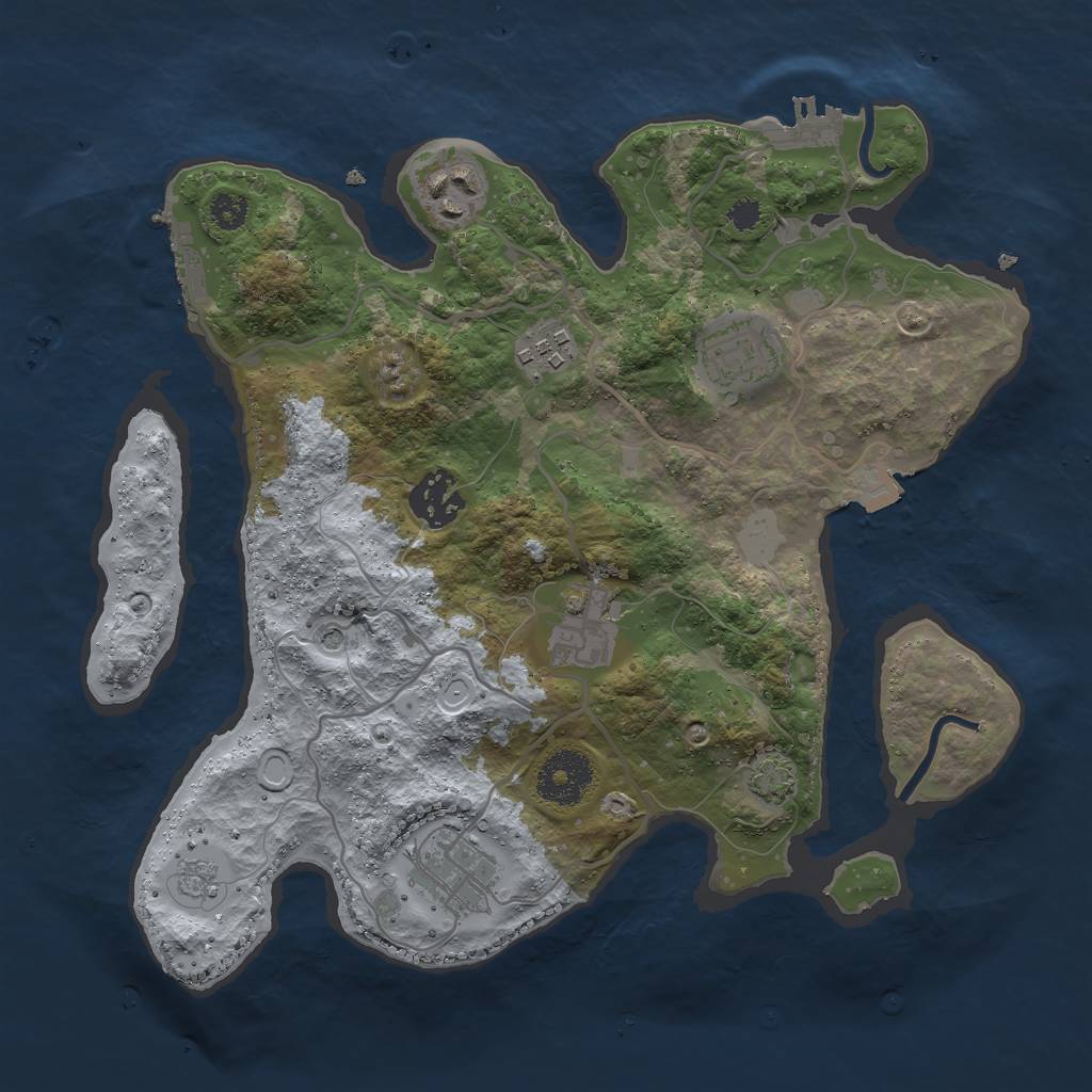 Rust Map: Procedural Map, Size: 3000, Seed: 1598914845, 14 Monuments